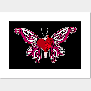 Butterfly pink & white Posters and Art